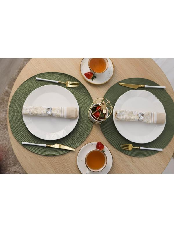 Салфетка сервировочная на стол «Лофт», d=38 см, цвет зелёный