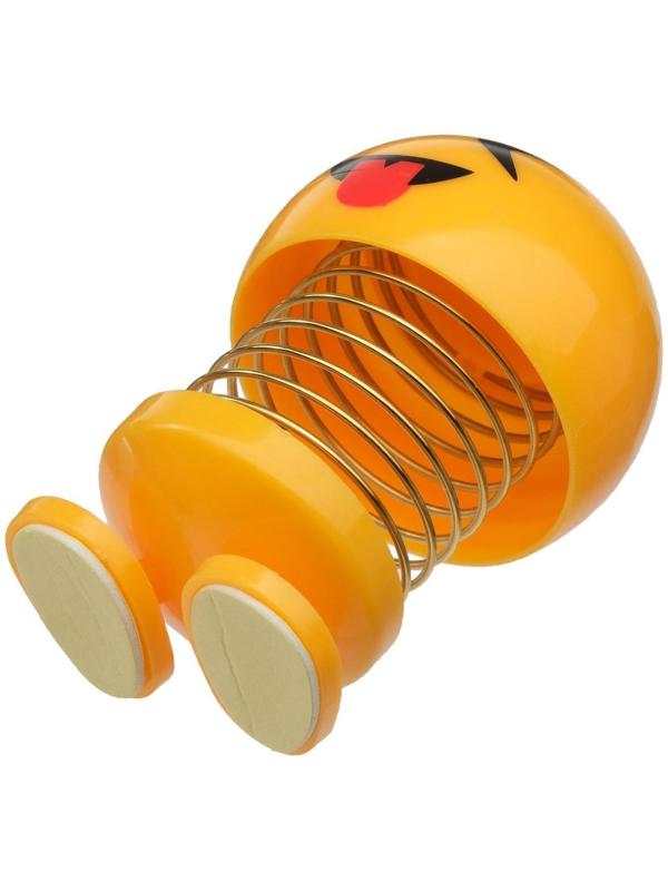 Смайл на пружинке, на панель в авто, язык, желтый