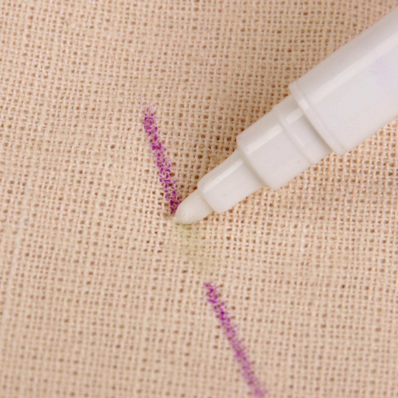 Маркер для ткани двусторонний, 16 см, самоисчезающий, удалитель чернил, цвет фиолетовый/белый