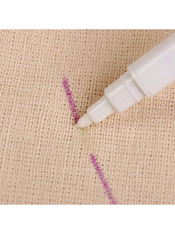 Маркер для ткани двусторонний, 16 см, самоисчезающий, удалитель чернил, цвет фиолетовый/белый