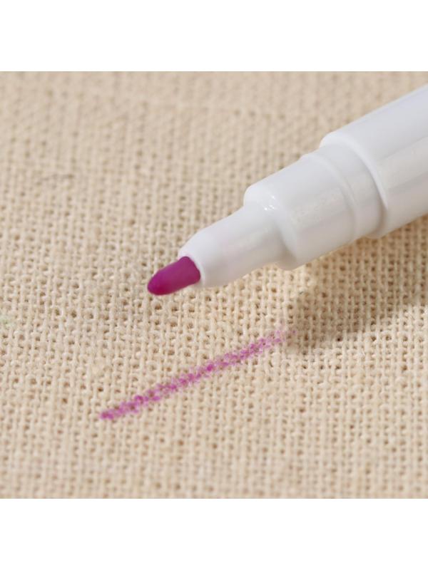 Маркер для ткани двусторонний, 16 см, самоисчезающий, удалитель чернил, цвет фиолетовый/белый