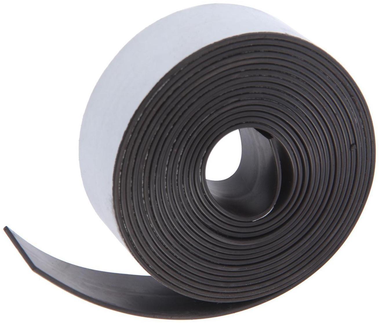 Магнитная лента ТУНДРА, с клеевым слоем, 25 х 1.5 мм, длина 3 м