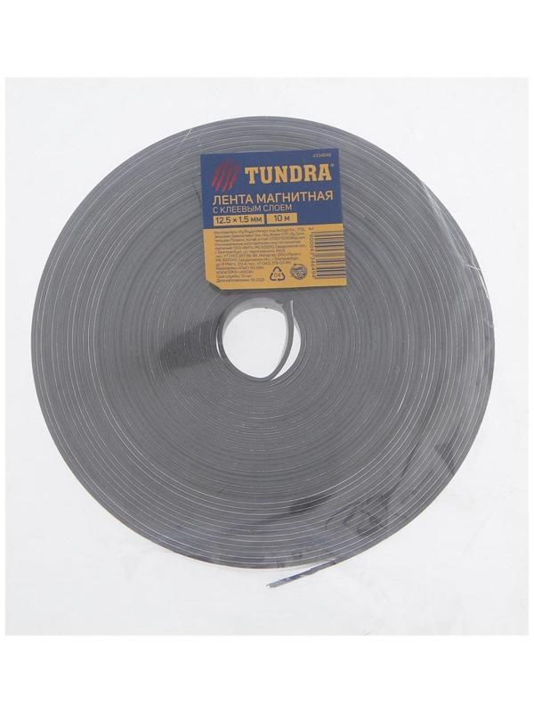 Магнитная лента ТУНДРА, с клеевым слоем, 12.5 х 1.5 мм, длина 10 м