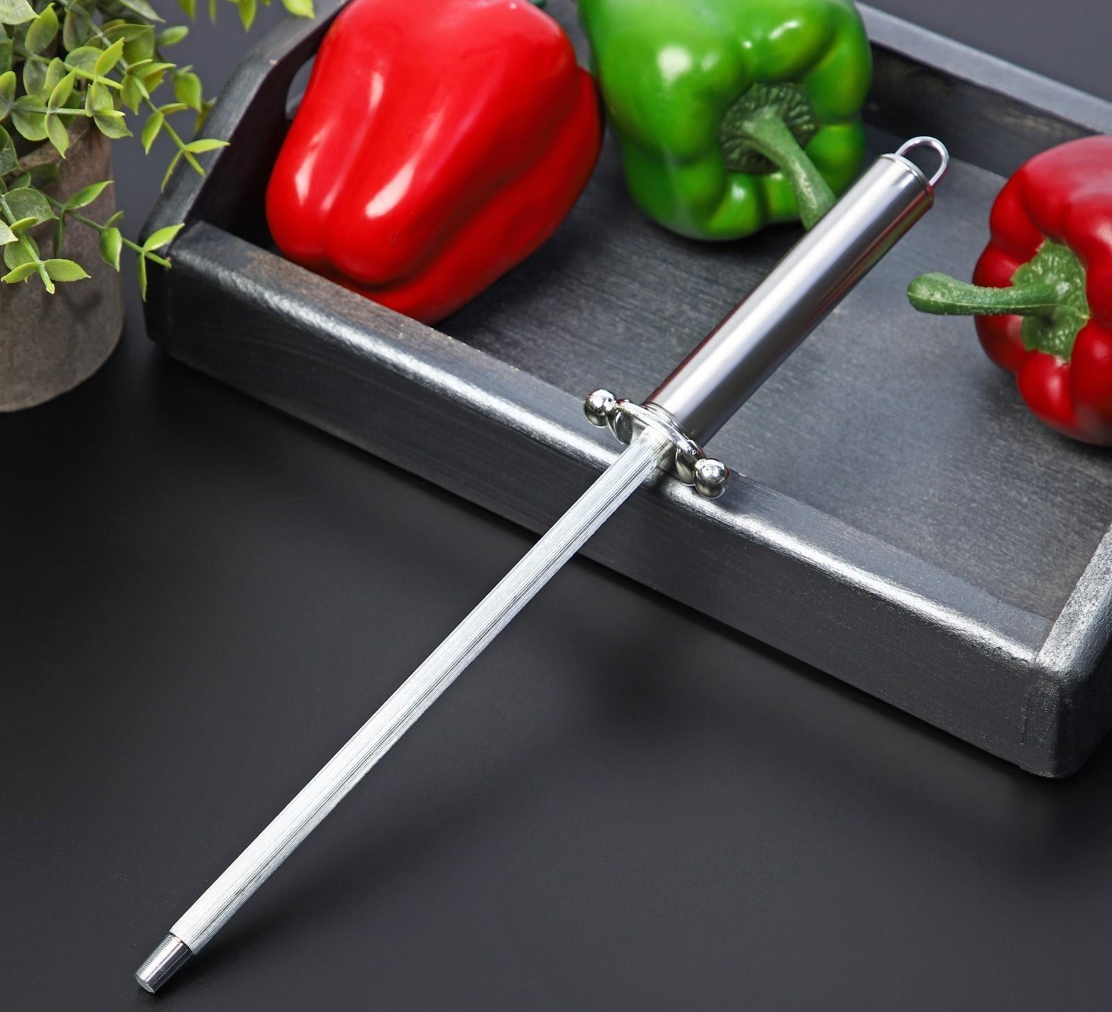 Мусат Доляна «Металлик», 29 см, круглое сечение, цвет серебристый