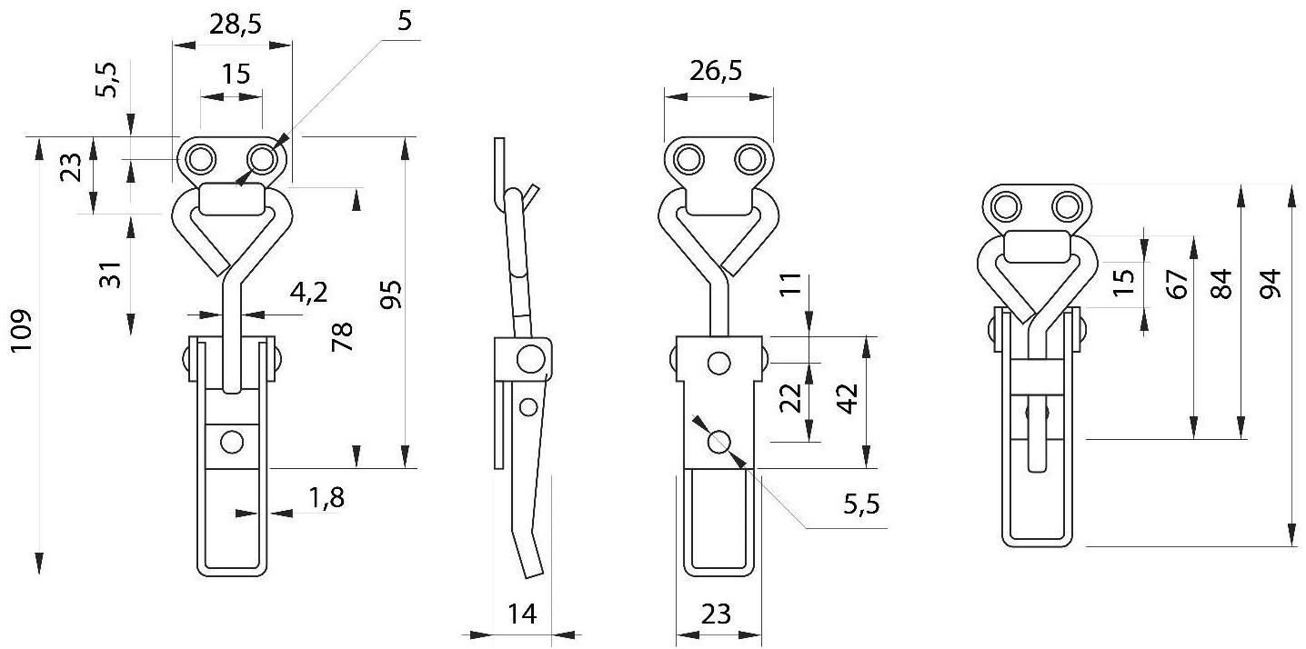 Замок защелка на ящик Z05