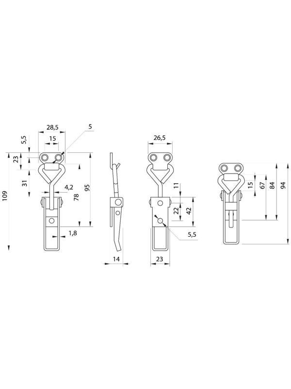 Замок защелка на ящик Z05