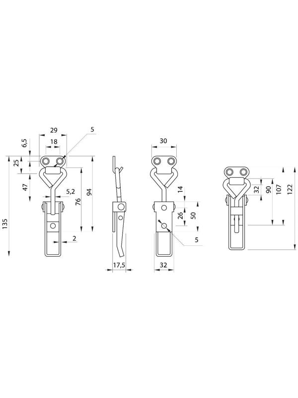 Замок защелка на ящик Z06