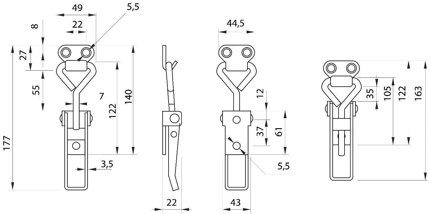 Замок защелка на ящик Z07