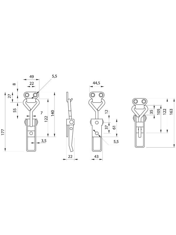 Замок защелка на ящик Z07