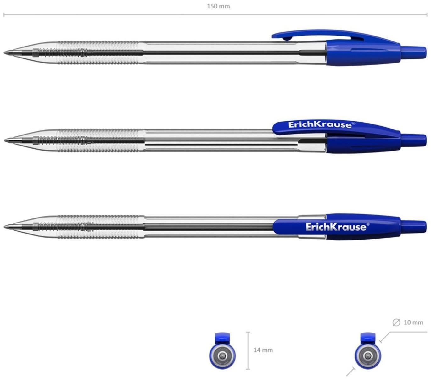 Ручка шариковая автоматическая ErichKrause R-301 Classic Matic 1.0, синяя, блистер