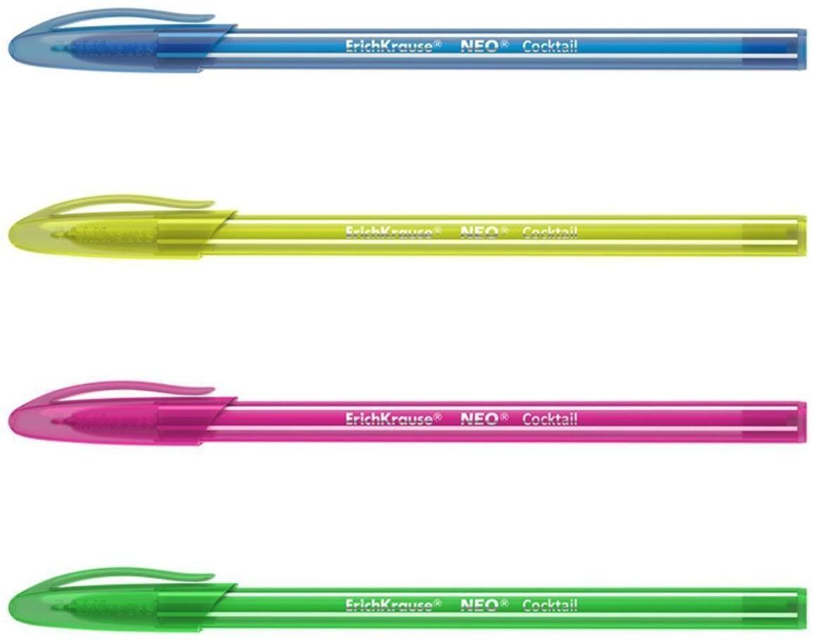 Набор ручка шариковая Erich Krause Neo Cocktail, синяя, микс