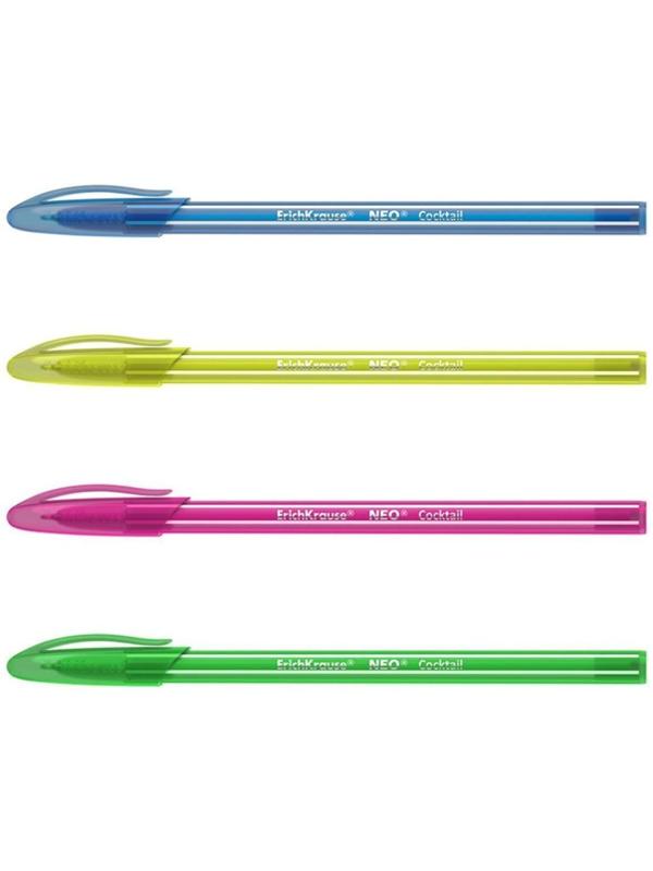 Набор ручка шариковая Erich Krause Neo Cocktail, синяя, микс