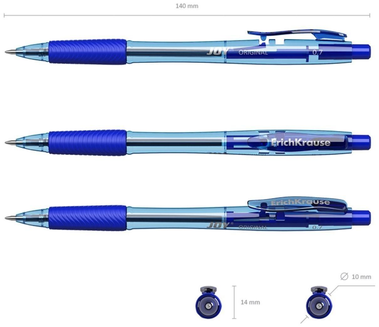 Ручка шариковая автомат ErichKrause JOY Original, комфортное письмо, синяя
