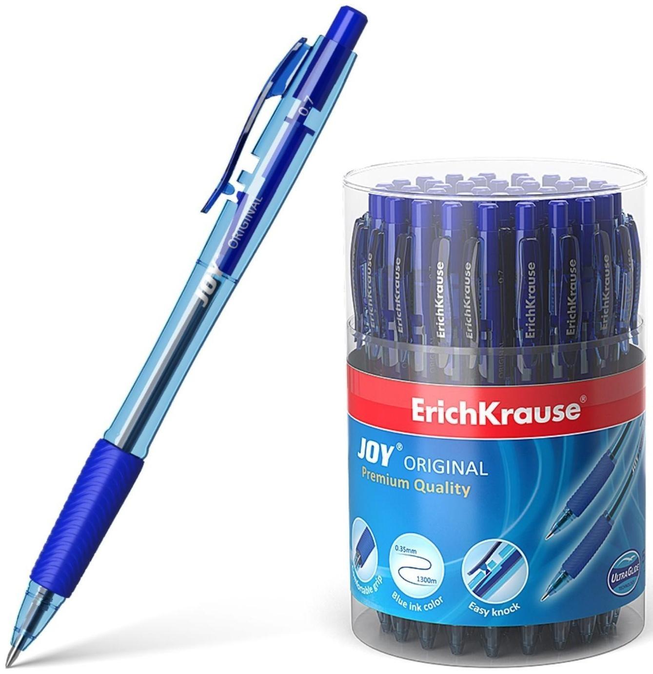 Ручка шариковая автомат ErichKrause JOY Original, комфортное письмо, синяя
