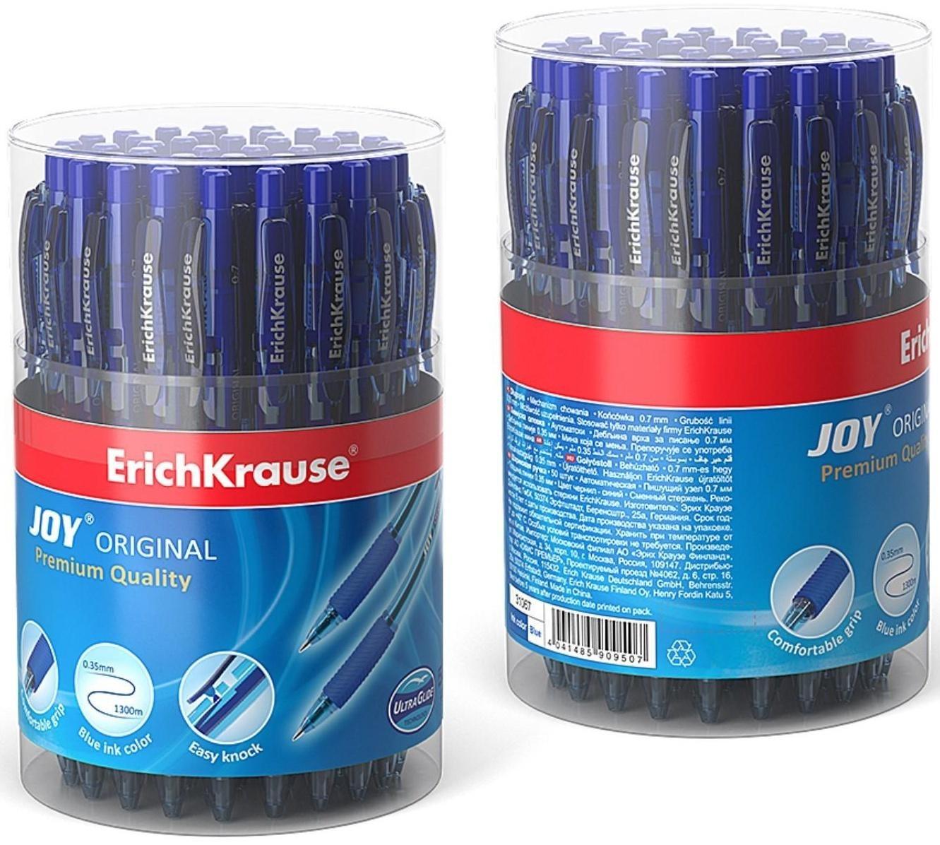 Ручка шариковая автомат ErichKrause JOY Original, комфортное письмо, синяя