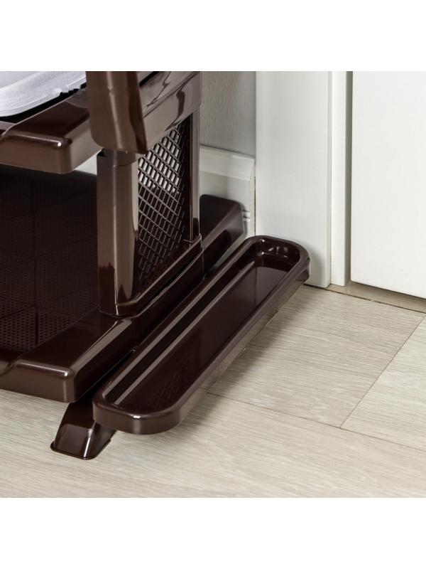 Полка для обуви с ложкой, 4 яруса, 50×32,5×72 см, цвет коричневый