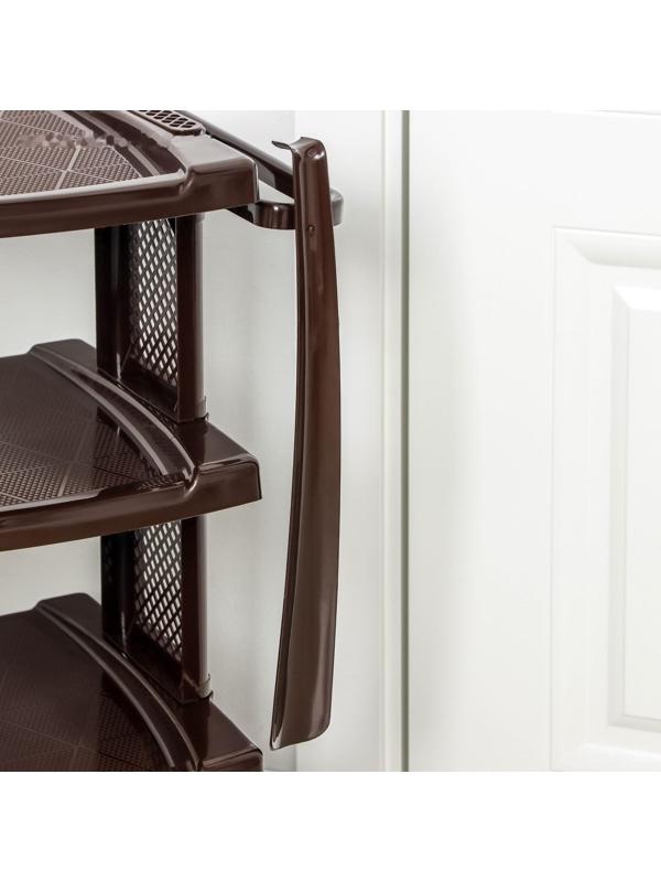 Полка для обуви с ложкой, 4 яруса, 50×32,5×72 см, цвет коричневый