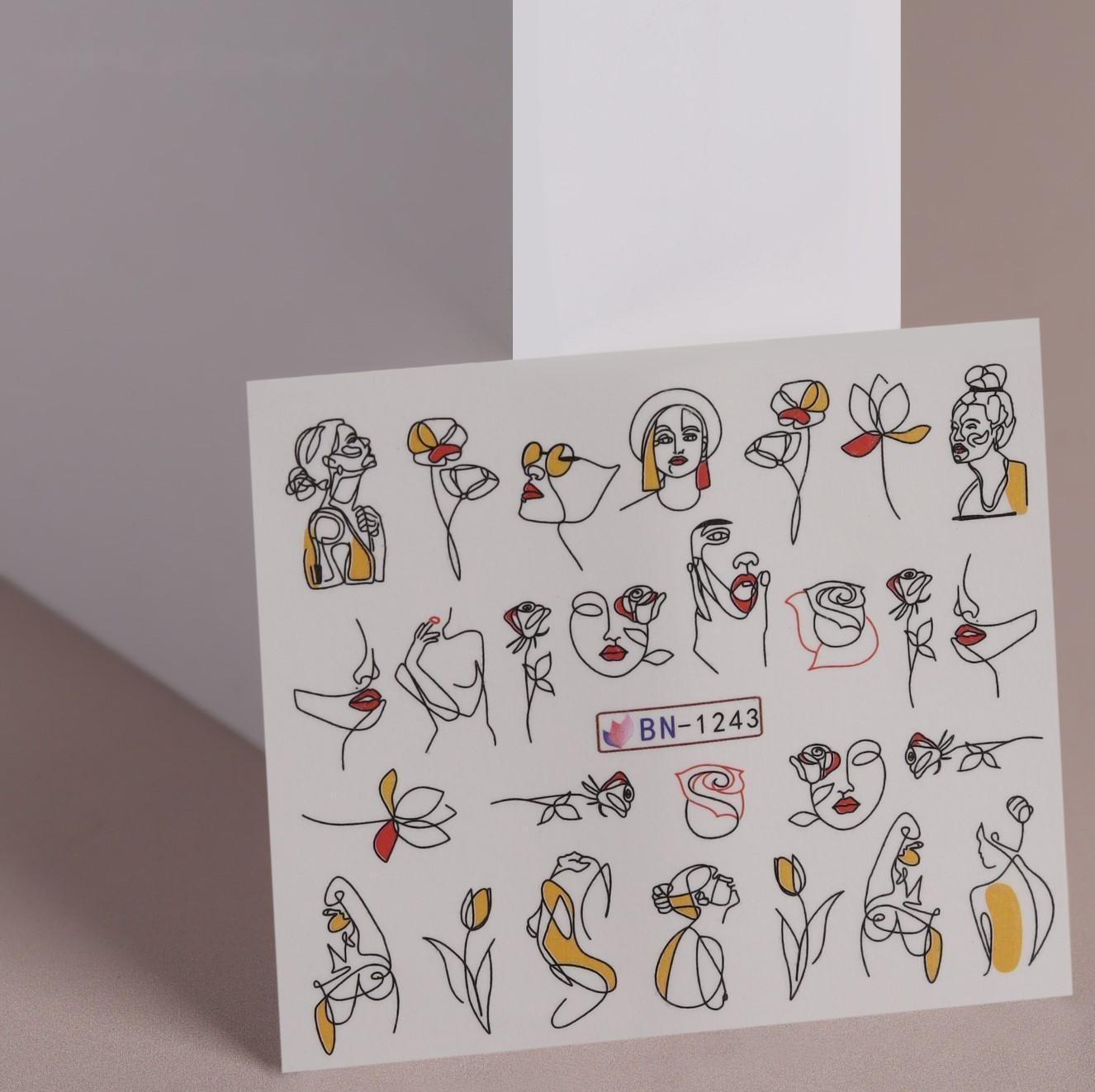 Слайдер - дизайн для ногтей «Силуэт», фасовка 6 шт