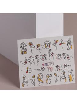 Слайдер - дизайн для ногтей «Силуэт», фасовка 6 шт