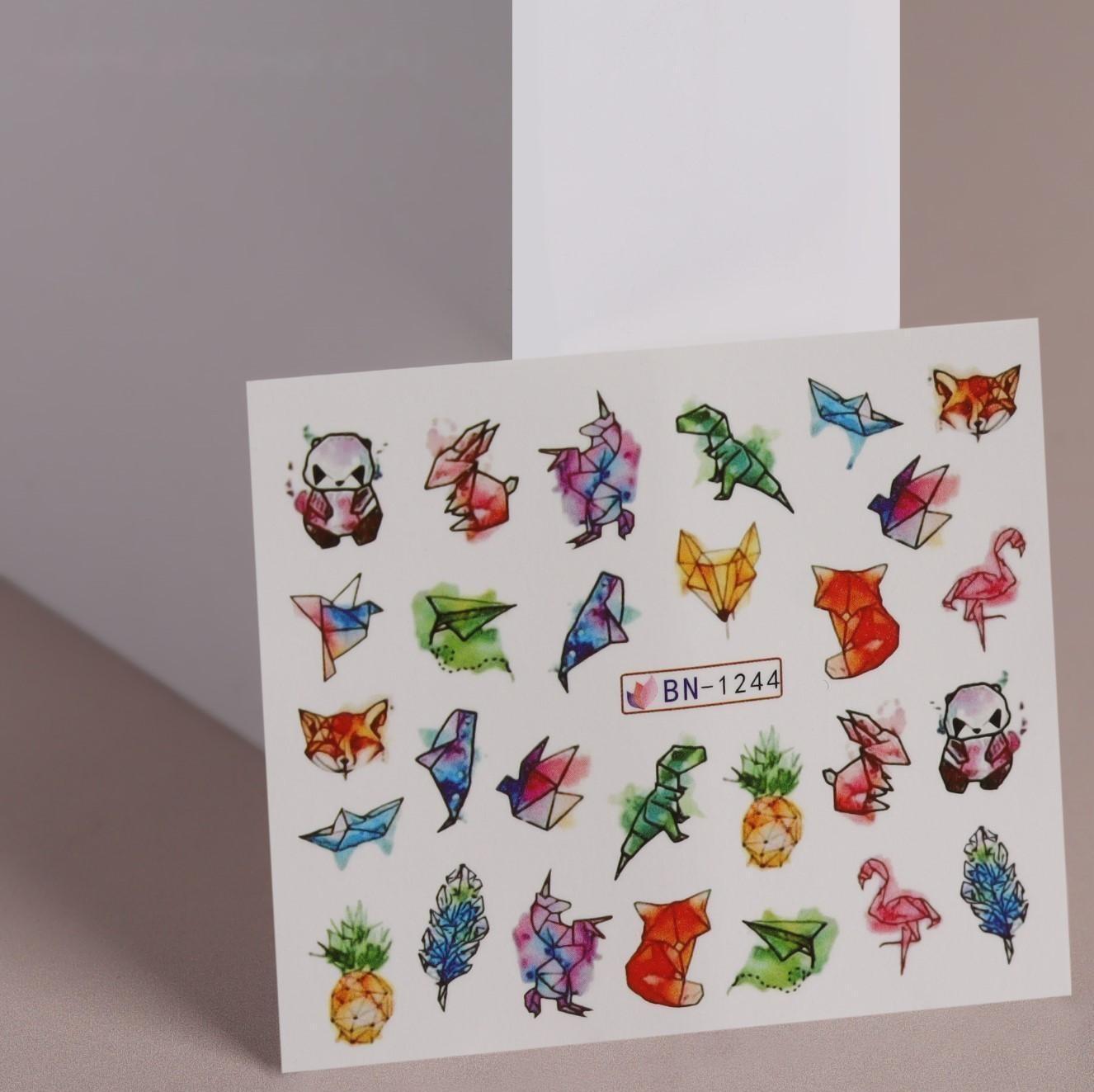 Слайдер - дизайн для ногтей «Акварельная графика», фасовка 6 шт