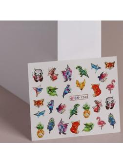 Слайдер - дизайн для ногтей «Акварельная графика», фасовка 6 шт