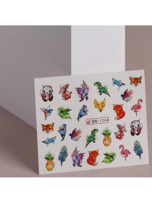 Слайдер - дизайн для ногтей «Акварельная графика», фасовка 6 шт