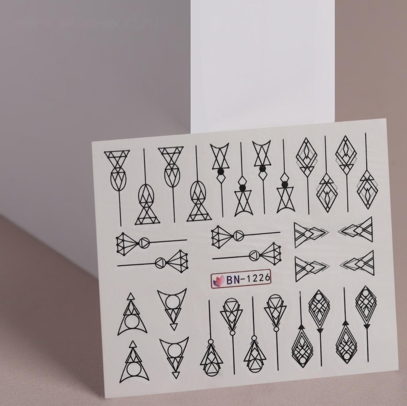 Слайдер - дизайн для ногтей «Графика», фасовка 6 шт