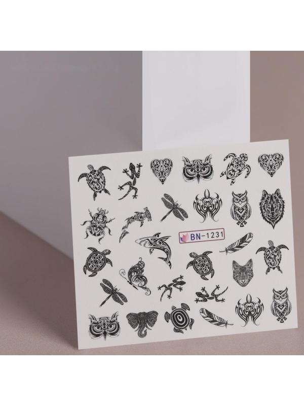 Слайдер - дизайн для ногтей «Tatoo print», фасовка 6 шт