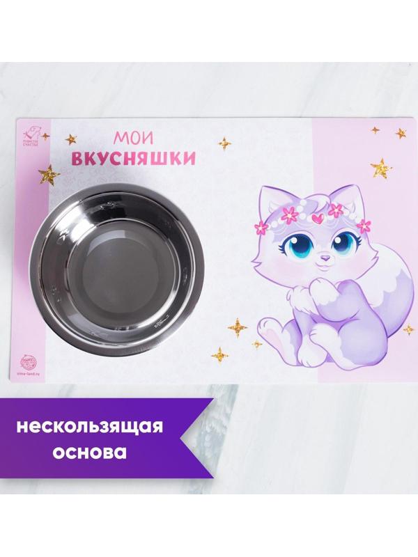 Коврик под миску нескользящий «Мои вкусняшки» 43х28 см
