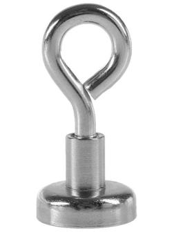 Магнит неодимовый с петлёй для авто, d 16 мм, сцепление 6 кг