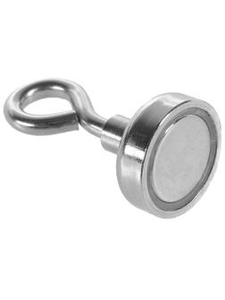 Магнит неодимовый с петлёй для авто, d 20 мм, сцепление 9 кг