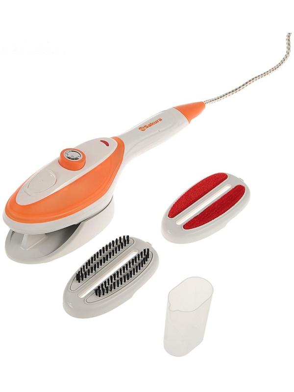 Отпариватель-щётка Sakura SA-3921AW, ручной, 1200 Вт, 3 режима, 2 насадки, 120 мл, 25 г/мин