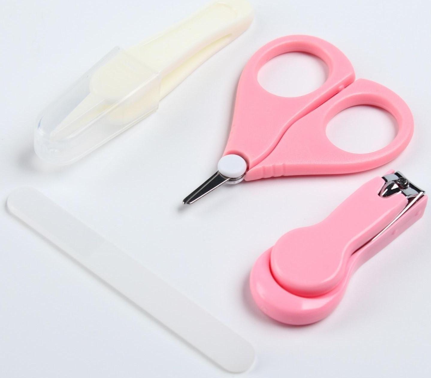 Набор по уходу за ребенком, 4 предмета, цвет розовый