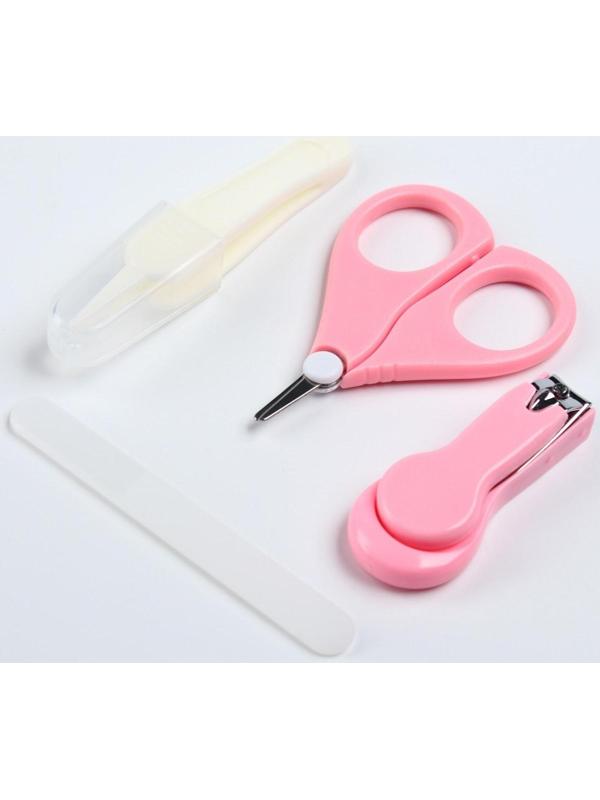 Набор по уходу за ребенком, 4 предмета, цвет розовый