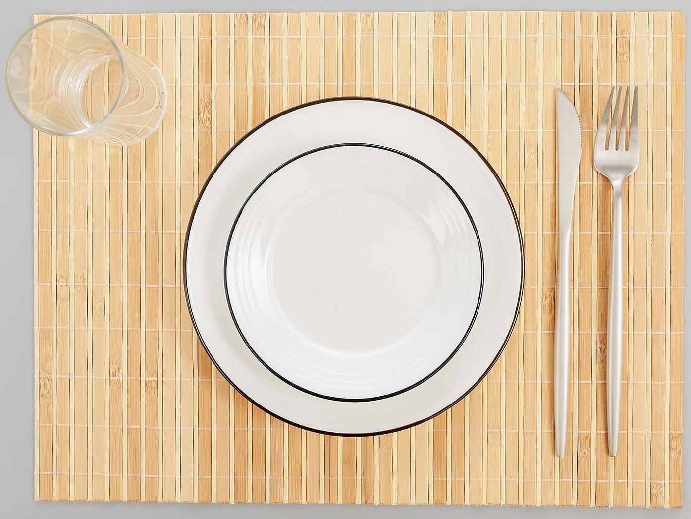 Салфетка сервировочная на стол «Соломка», 43×30 см, цвет светло-коричневый