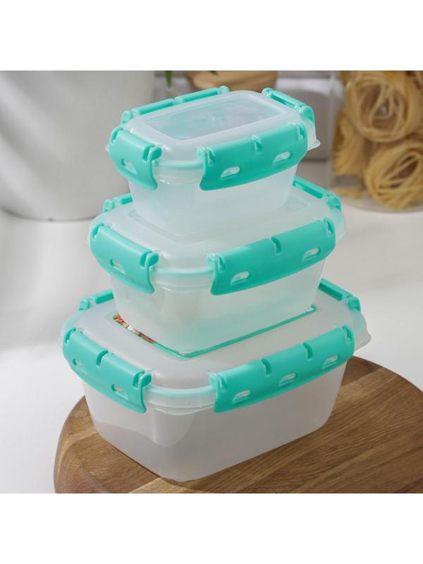 Набор контейнеров герметичных, №3, 3 шт: 380 мл; 0,8 л; 1,5 л