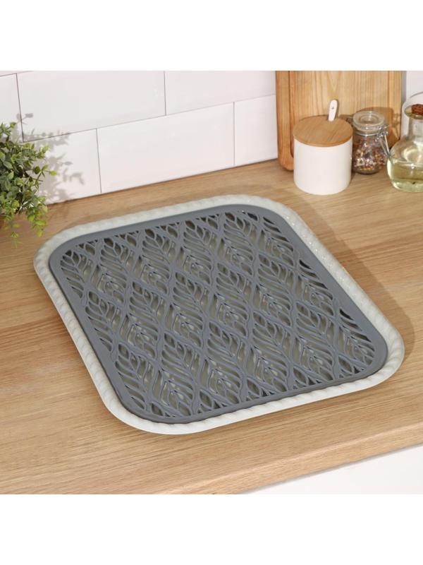 Поднос с вкладышем для сушки посуды «Колос», 45,5×36 см, цвет МИКС