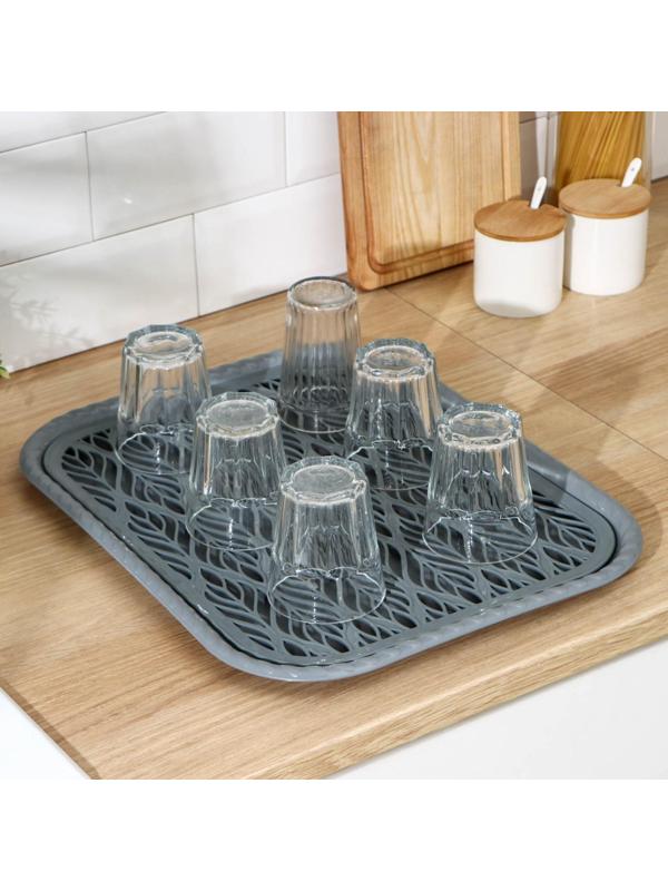 Поднос с вкладышем для сушки посуды «Колос», 45,5×36 см, цвет МИКС