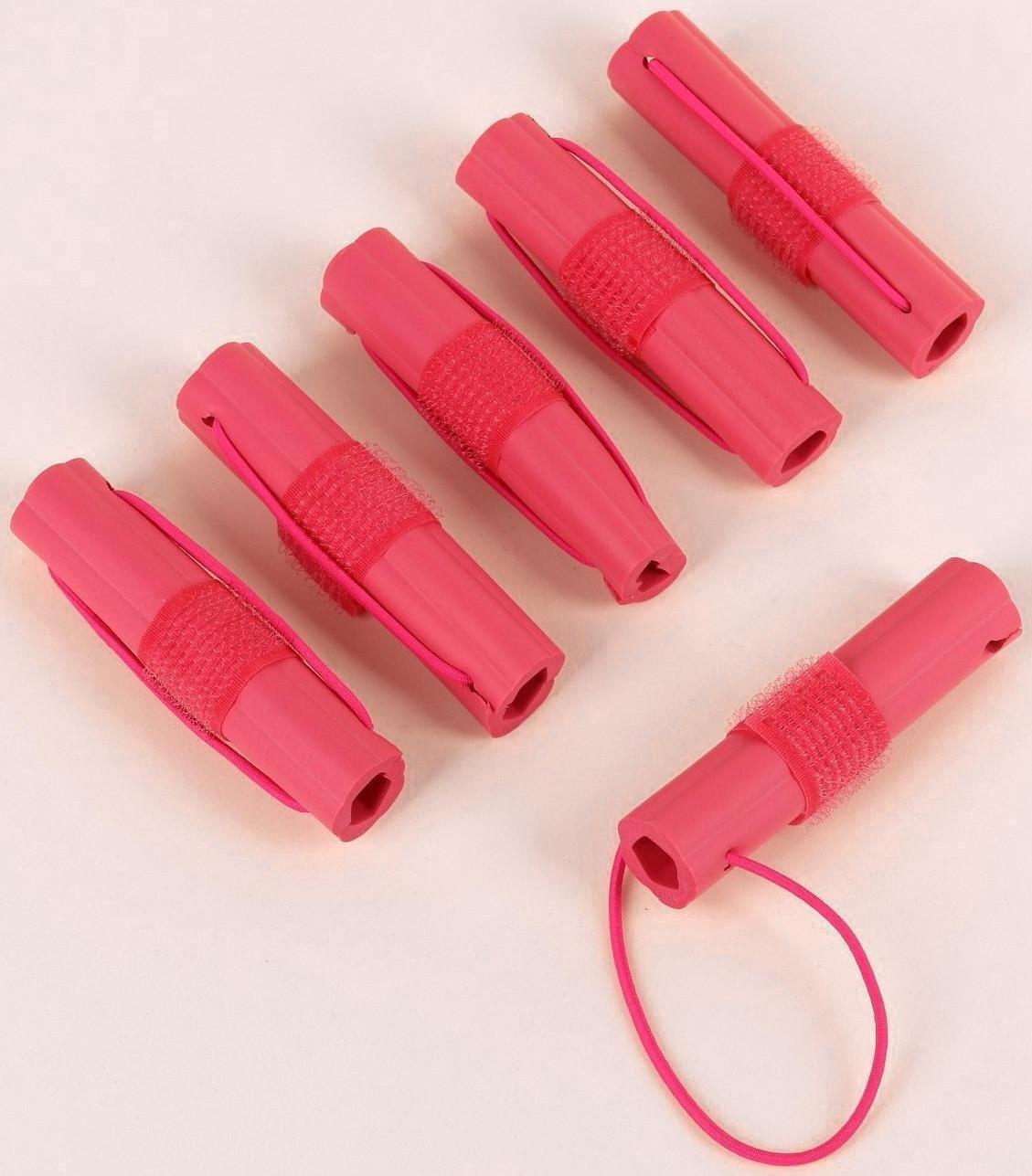Бигуди на резинке, d = 2,3 см, 6 шт, цвет розовый