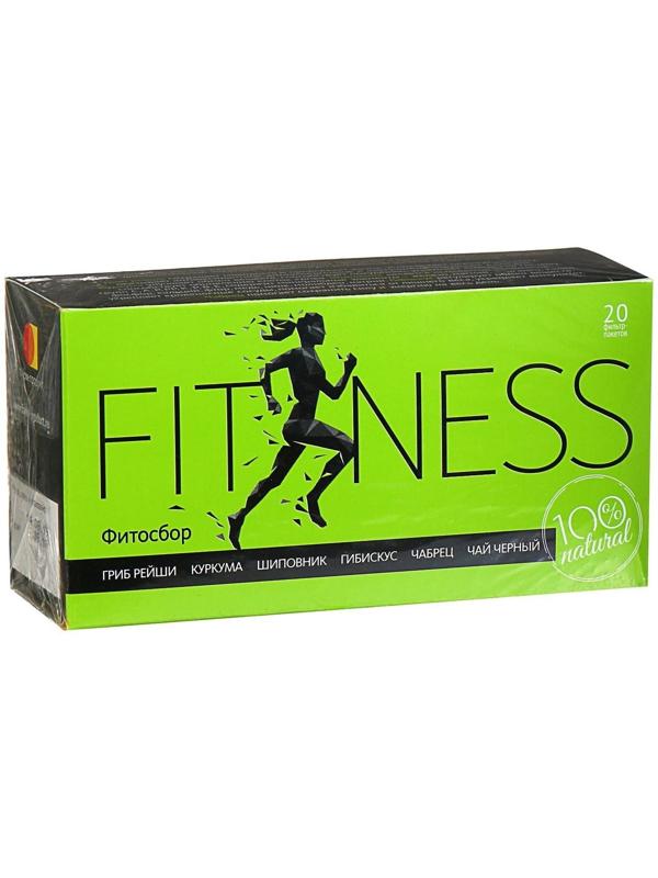 Фитосбор «Фитнесс», гриб рейши, куркума, шиповник, гибискус, чабрец, чай чёрный, 20 фильтр-пакетов по 1,5 г