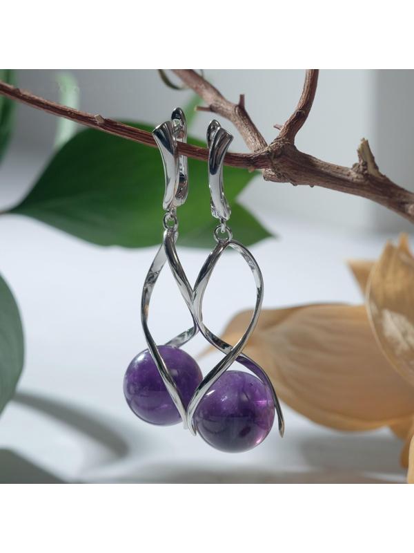 Серьги родирование бесконечность шар №14 