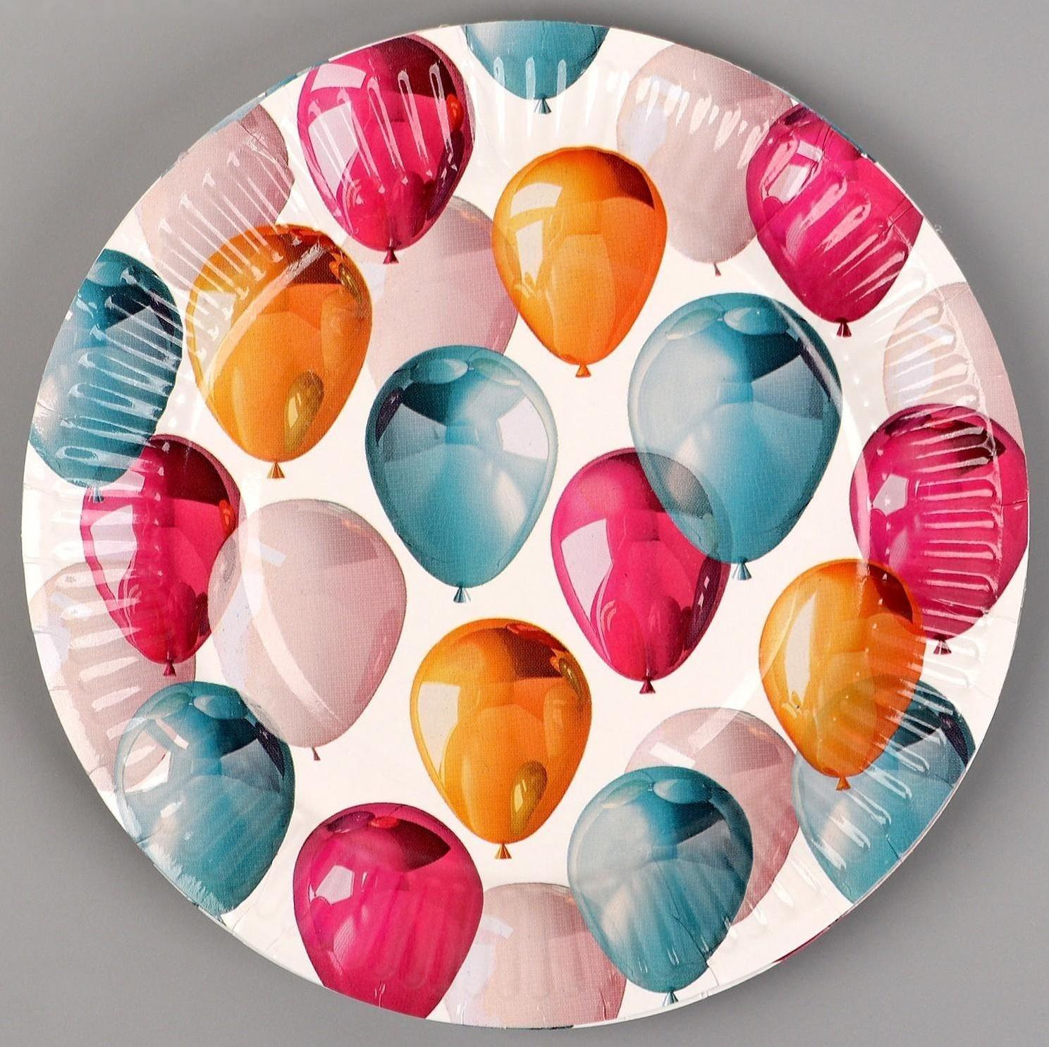 Тарелка бумажная «Шары», 18 см