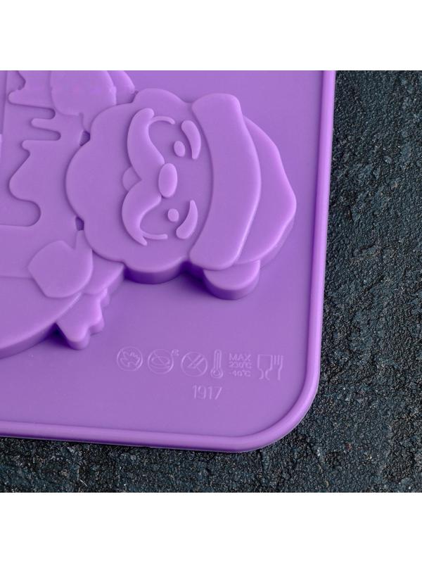 Форма для леденцов Доляна «Дед Мороз», 36×12 см, 4 ячейки, цвет МИКС