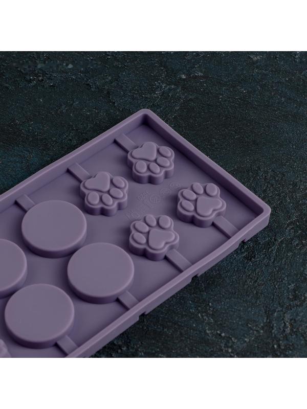 Форма для леденцов Доляна «Вкусная сладость», 26,5×11,5 см, 12 ячеек, цвет МИКС