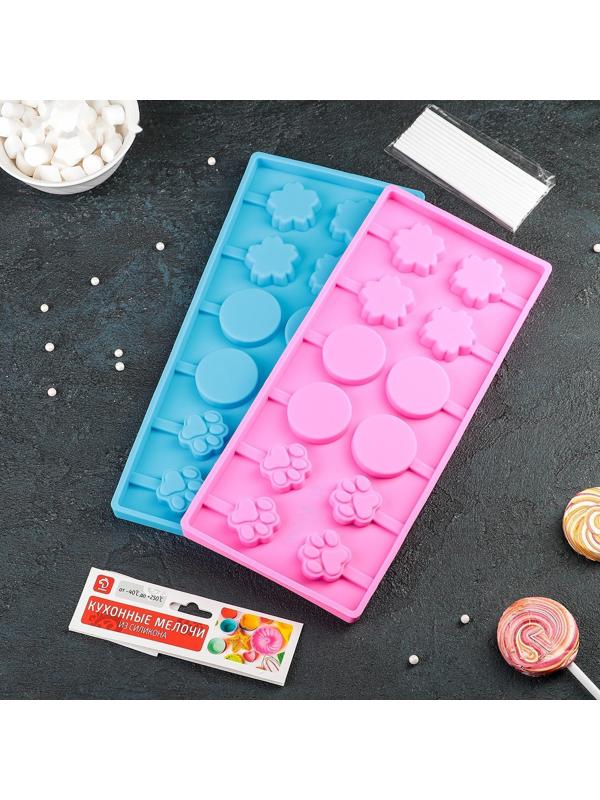 Форма для леденцов Доляна «Вкусная сладость», 26,5×11,5 см, 12 ячеек, цвет МИКС