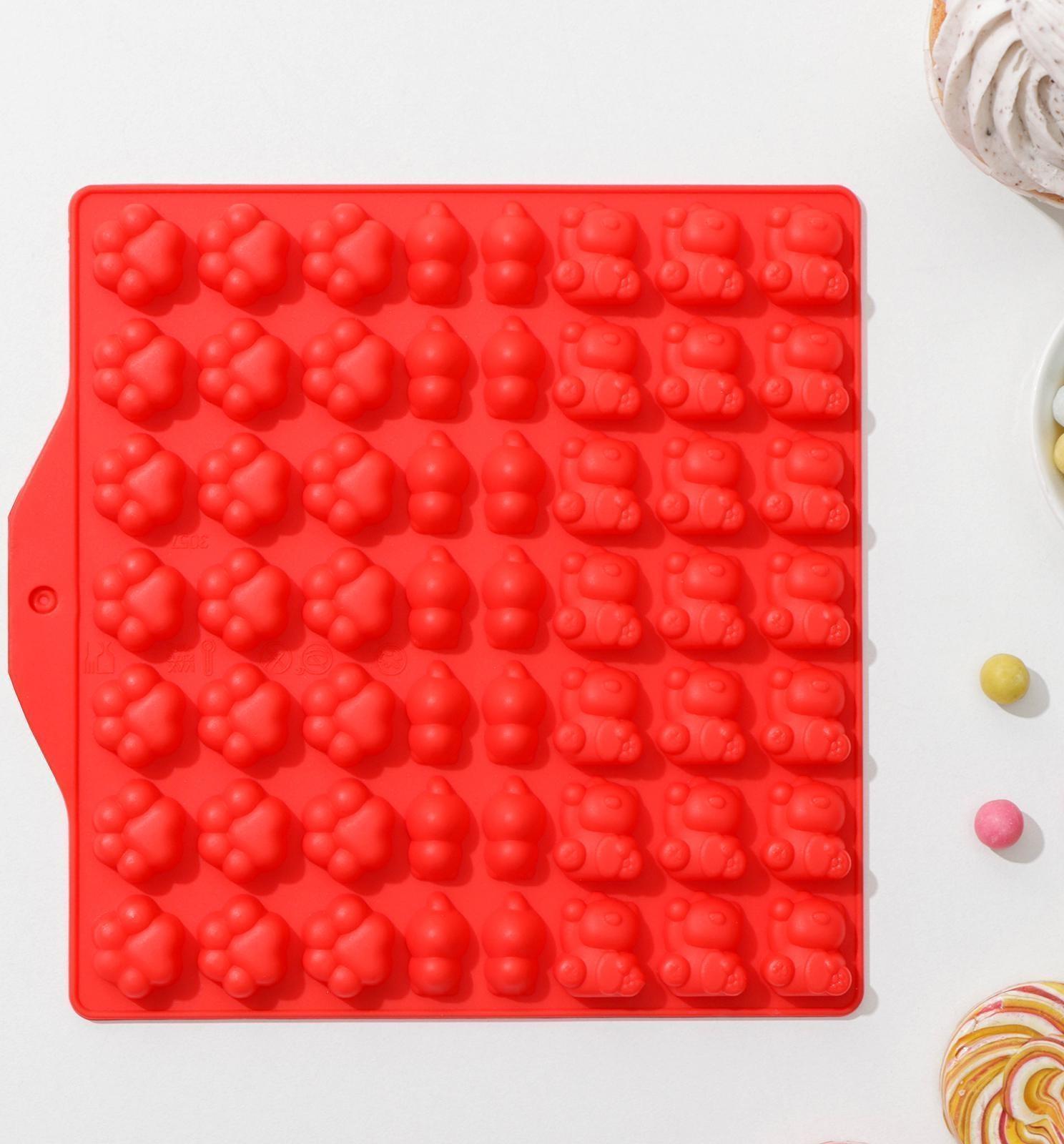 Форма для мармелада Доляна «Мяу», 17,5×18 см, 56 ячейки, цвет МИКС