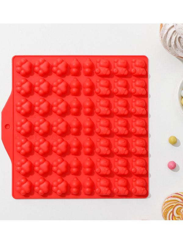 Форма для мармелада Доляна «Мяу», 17,5×18 см, 56 ячейки, цвет МИКС