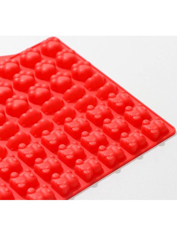 Форма для мармелада Доляна «Мяу», 17,5×18 см, 56 ячейки, цвет МИКС