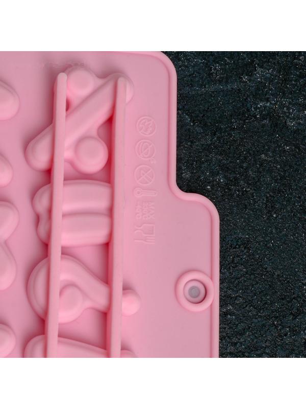 Форма для льда и кондитерских украшений Доляна «Цифры», 30,2×16 см, силикон, 28 ячеек, цвет МИКС