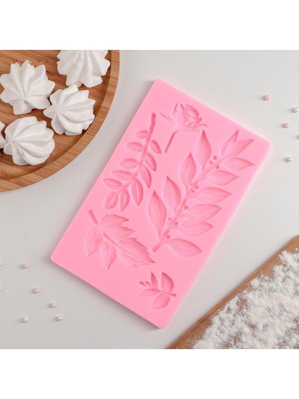 Молд «Осенняя листва», 20×12,5 см, цвет розовый